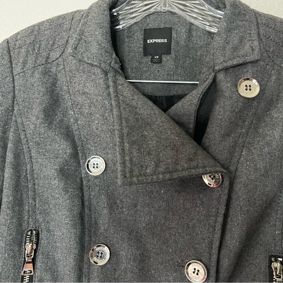 Express Grey Peplum Vintage Military
Moto Jacket, XS size - Picture 4 of 12